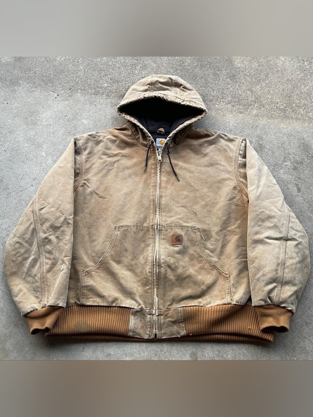 Carhartt Brown Hooded Lightweight Work Jacket